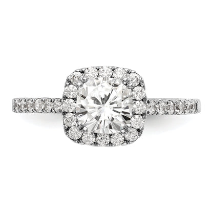 0.50ct. CZ Solid Real 14K White Gold Cushion Halo Engagement Ring