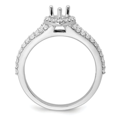 0.50ct. CZ Solid Real 14K White Gold Pear Pear Halo Engagement Ring