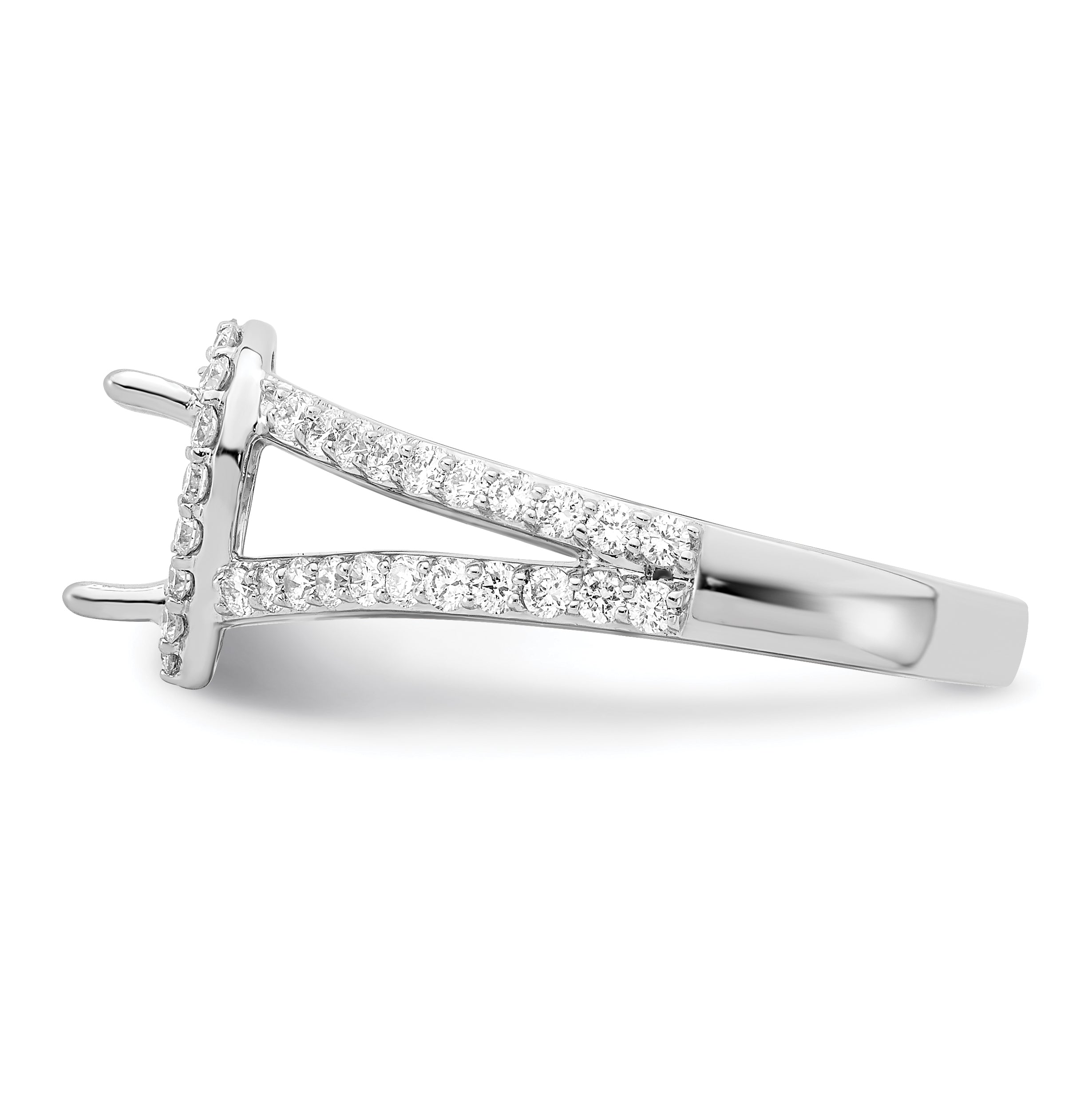 0.50ct. CZ Solid Real 14K White Gold Pear Pear Halo Engagement Ring