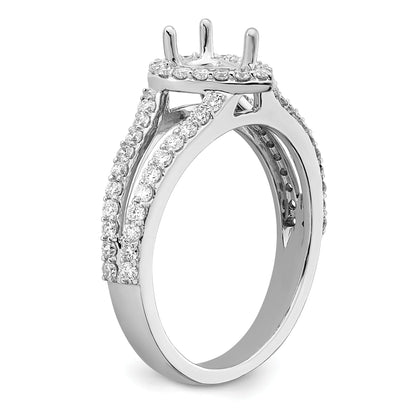 0.50ct. CZ Solid Real 14K White Gold Pear Pear Halo Engagement Ring