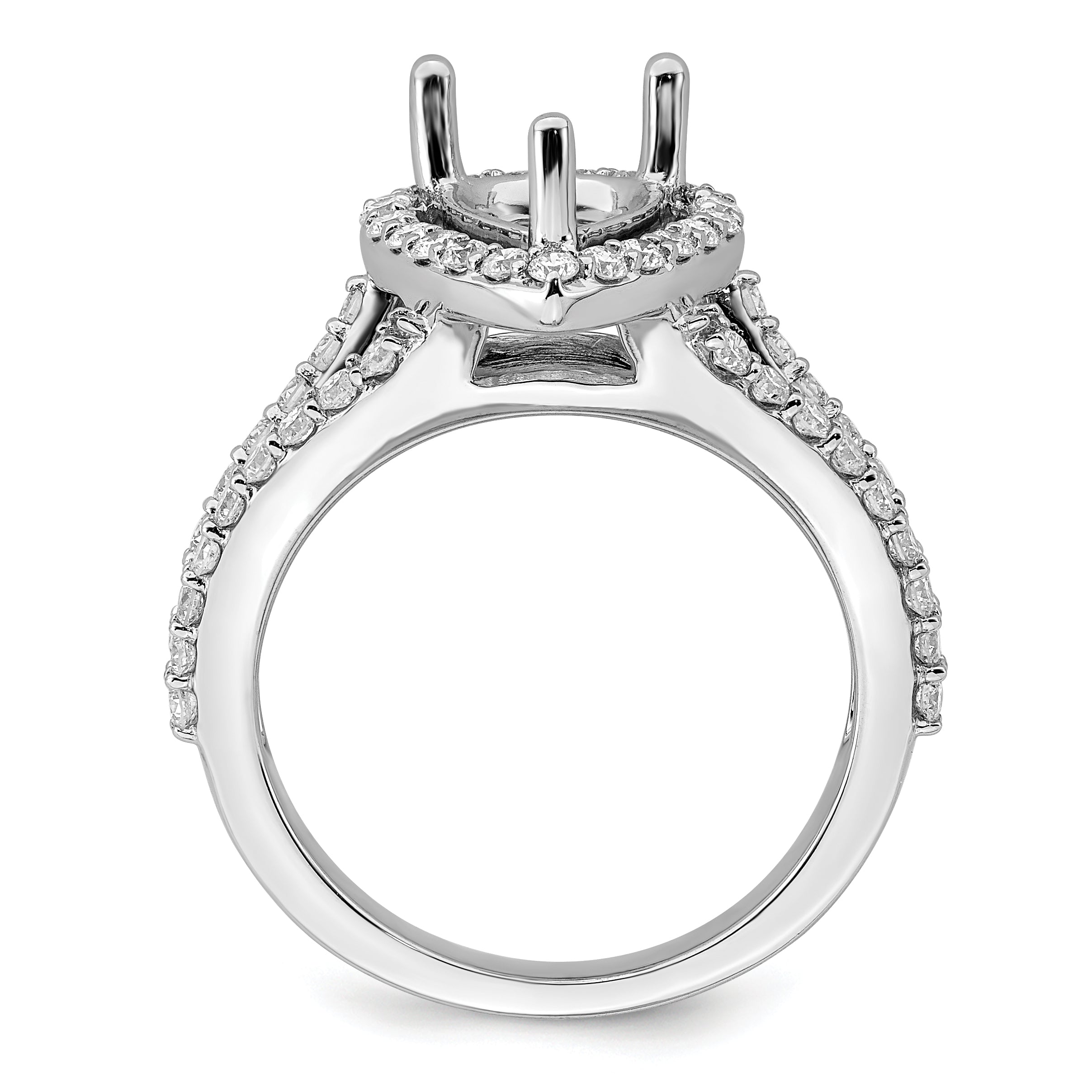 2.00ct. CZ Solid Real 14K White Gold Pear Pear Halo Engagement Ring