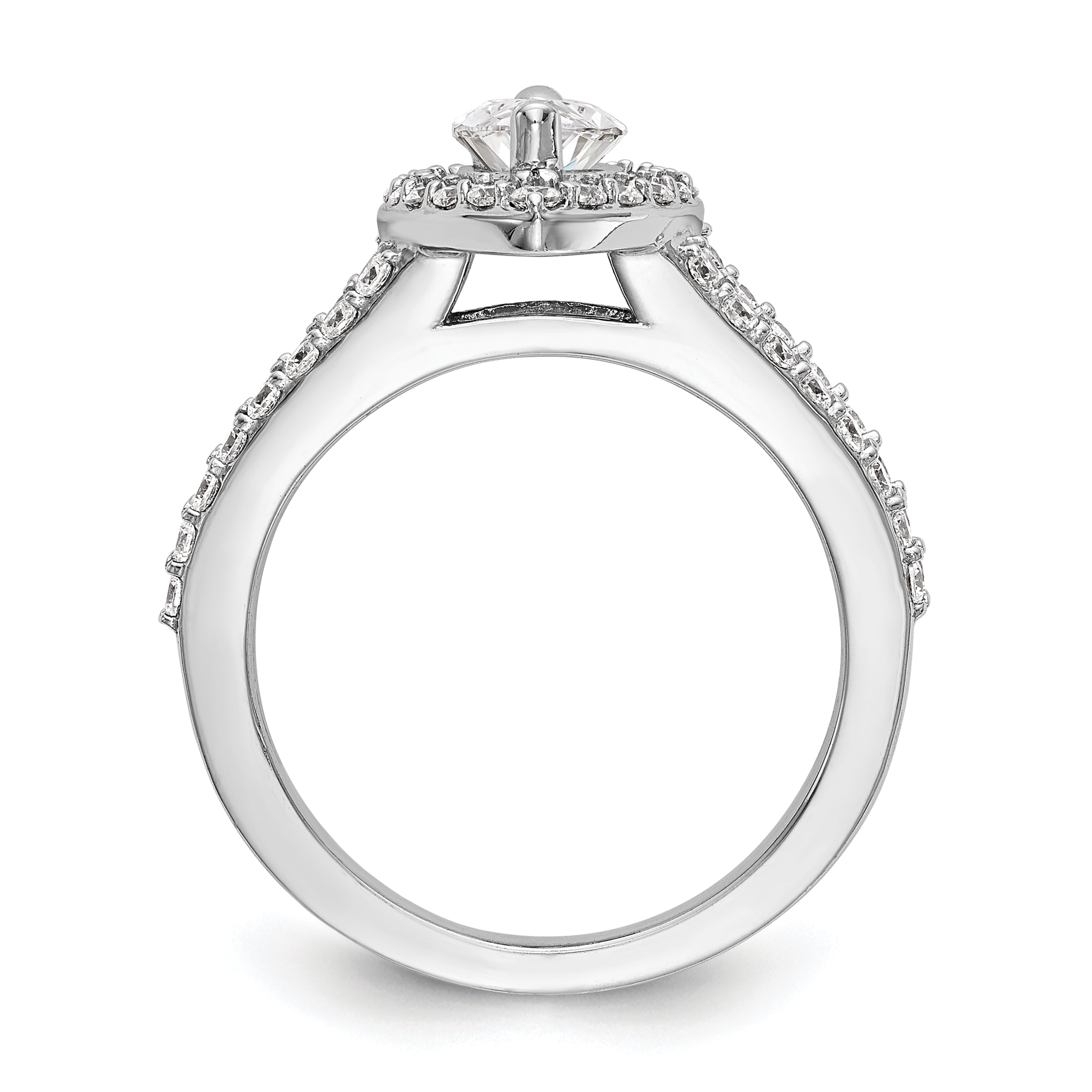 2.00ct. CZ Solid Real 14K White Gold Marquise Halo Engagement Ring