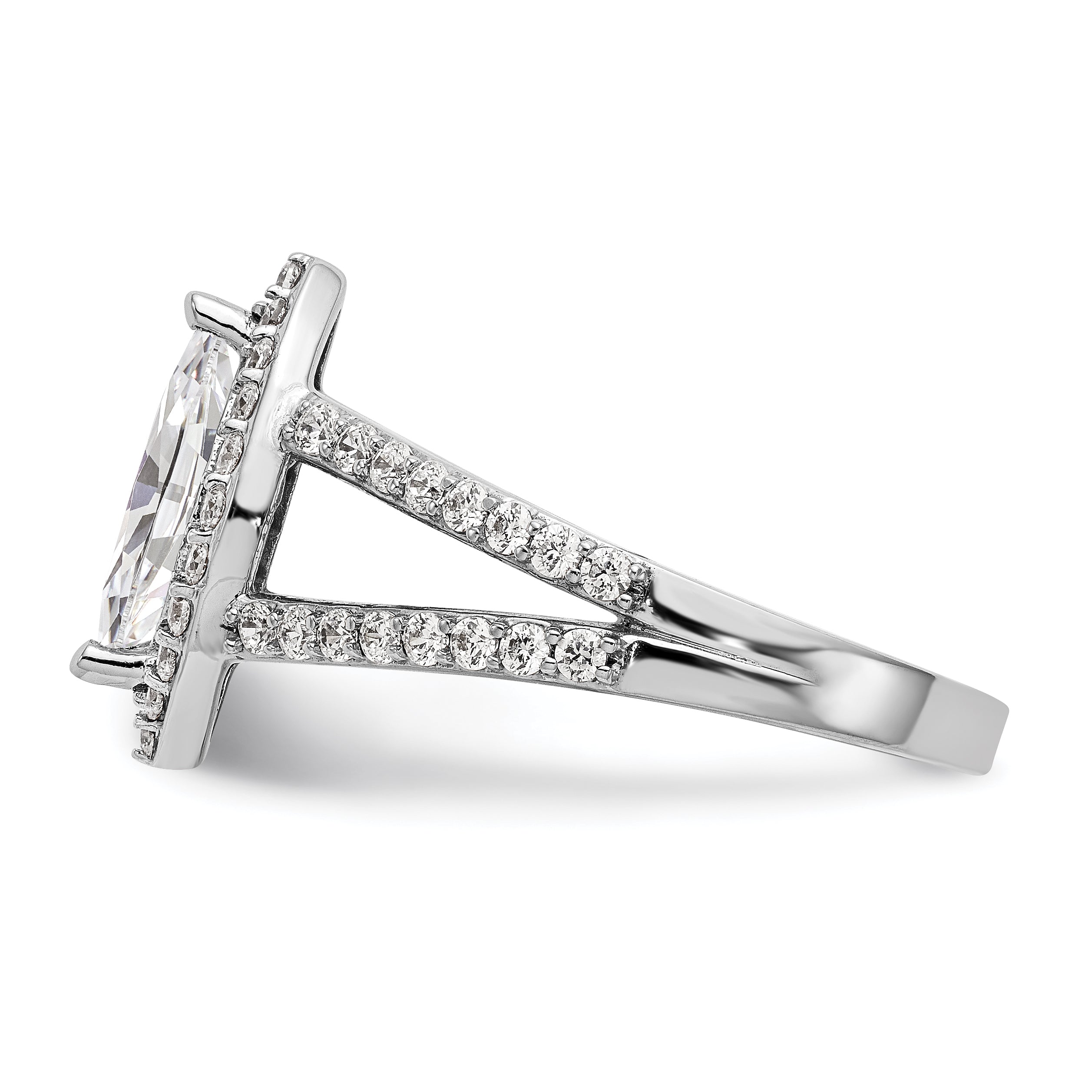 2.00ct. CZ Solid Real 14K White Gold Marquise Halo Engagement Ring