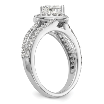 1.50ct. CZ Solid Real 14K White Gold Heart Halo Engagement Ring