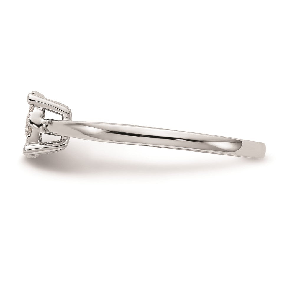 14K White Gold Complete Real Diamond Cluster Engagement Ring