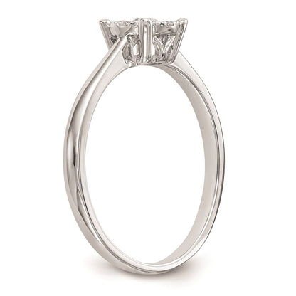 14K White Gold Complete Real Diamond Cluster Engagement Ring