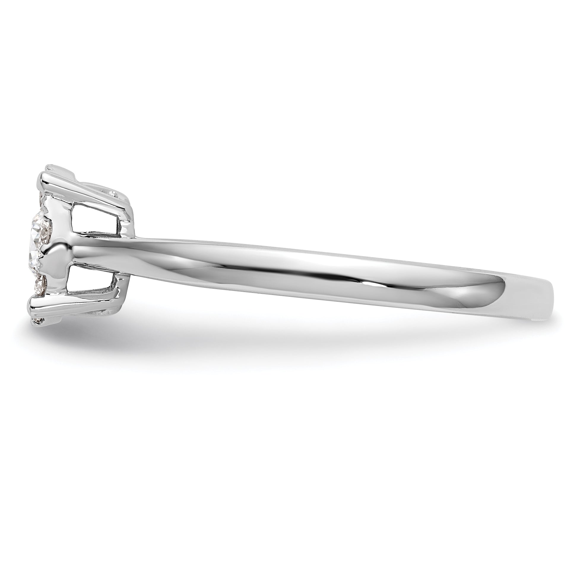 0.33ct. CZ Solid Real 14K White Gold Complete Cluster Engagement Ring