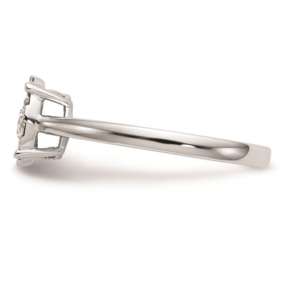 14K White Gold Complete Real Diamond Cluster Engagement Ring