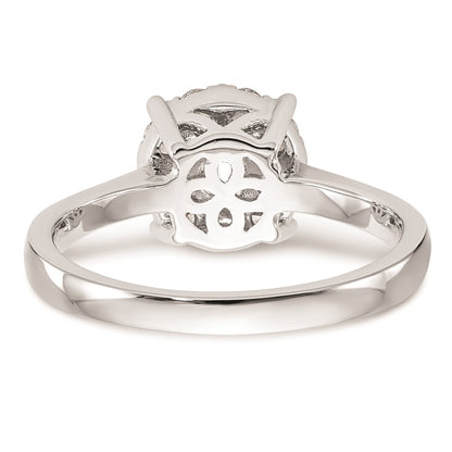 14K White Gold Complete Real Diamond Cluster Engagement Ring