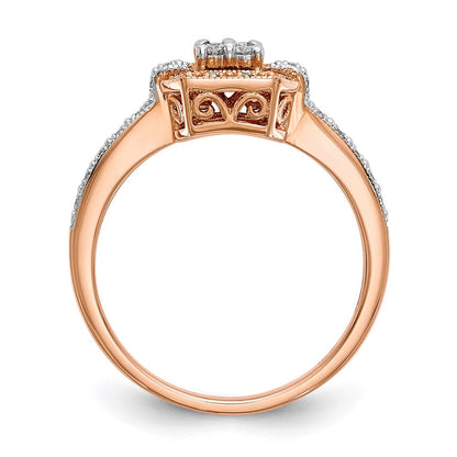 10k rose gold complete real diamond cluster engagement ring rm2356e 020 0raa
