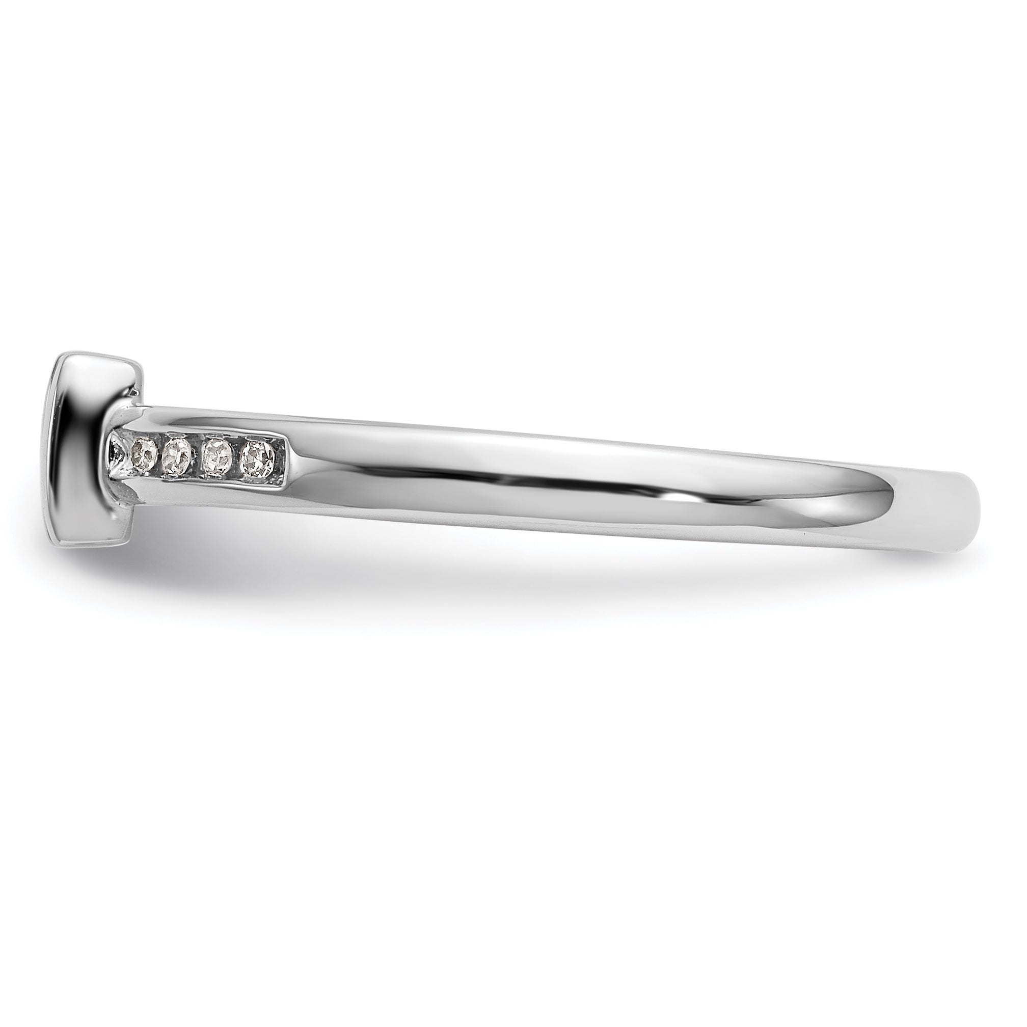 0.16ct. CZ Solid Real 14K White Gold Complete Cluster Engagement Ring