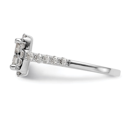 1.50ct. CZ Solid Real 14K White Gold Complete Cluster Engagement Ring