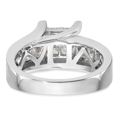 14K White Gold Complete Real Diamond Cluster Engagement Ring