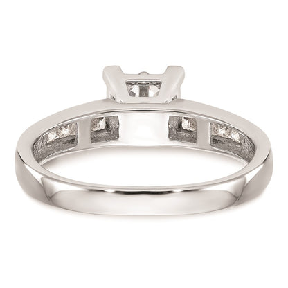 14K White Gold Complete Real Diamond Cluster Engagement Ring