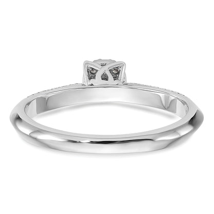 0.20ct. CZ Solid Real 14K White Gold Complete Cluster Engagement Ring