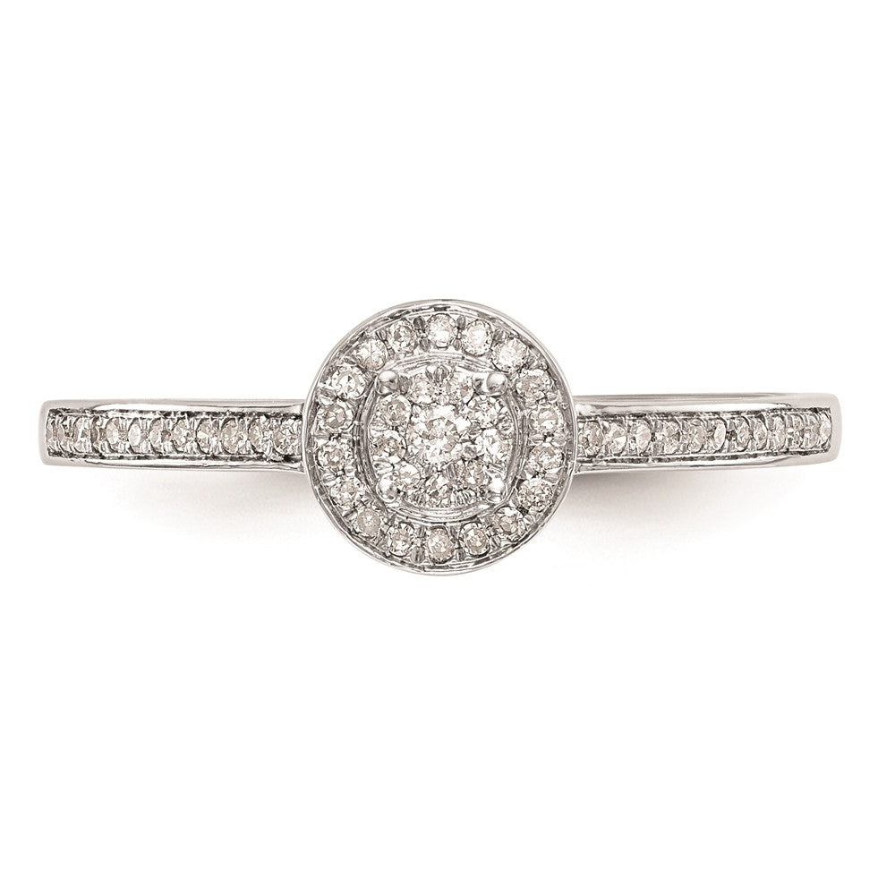 14K White Gold Complete Real Diamond Cluster Engagement Ring