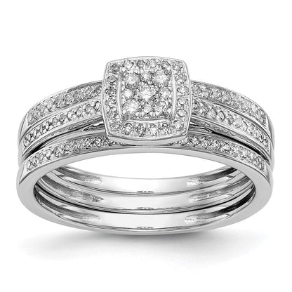 10k white gold complete real diamond cluster engagement ring rm2389e 019 0waa