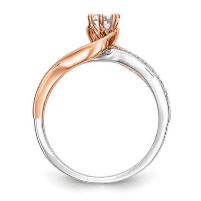 0.25ct. CZ Solid Real 14k Two-Tone Engagement Ring