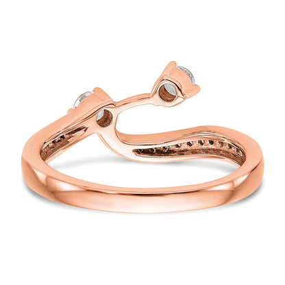0.34ct. CZ Solid Real 14k Rose Contoured Wedding Wedding Band Ring