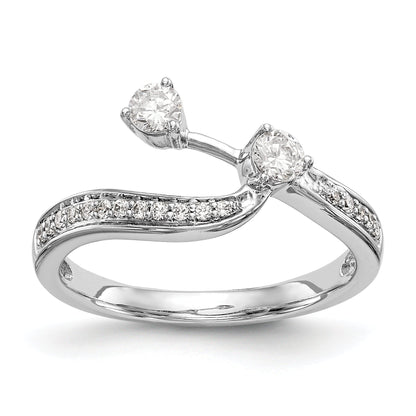 0.34ct. CZ Solid Real 14K White Gold Contoured Wedding Wedding Band Ring