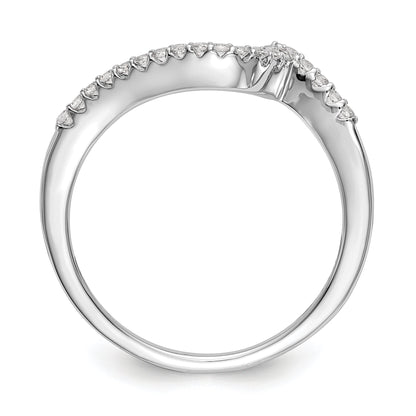 0.16ct. CZ Solid Real 14K White Gold Contoured Wedding Wedding Band Ring
