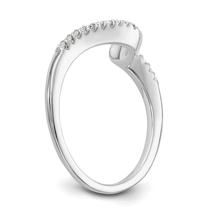 0.16ct. CZ Solid Real 14K White Gold Contoured Wedding Wedding Band Ring