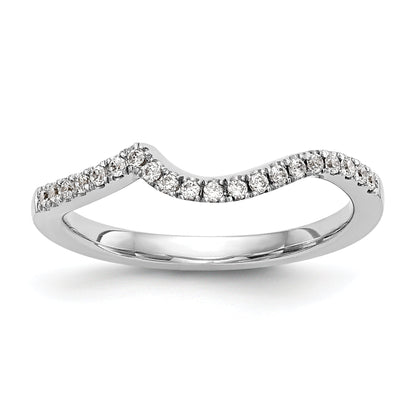0.08ct. CZ Solid Real 14K White Gold Contoured Wedding Wedding Band Ring
