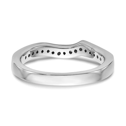0.17ct. CZ Solid Real 14K White Gold Contoured Wedding Wedding Band Ring