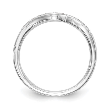0.13ct. CZ Solid Real 14K White Gold Contoured Wedding Wedding Band Ring