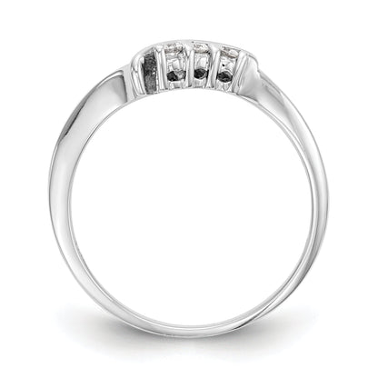 0.06ct. CZ Solid Real 14k White Gold Wedding Wedding Band Ring