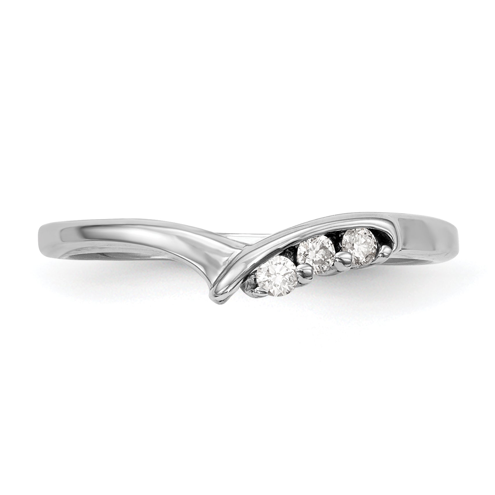 0.06ct. CZ Solid Real 14k White Gold Wedding Wedding Band Ring
