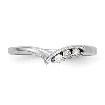 0.06ct. CZ Solid Real 14k White Gold Wedding Wedding Band Ring