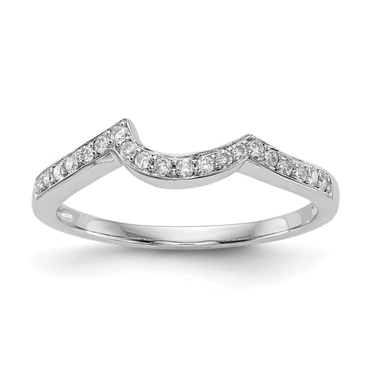 0.14ct. CZ Solid Real 14k White Gold Wedding Wedding Band Ring