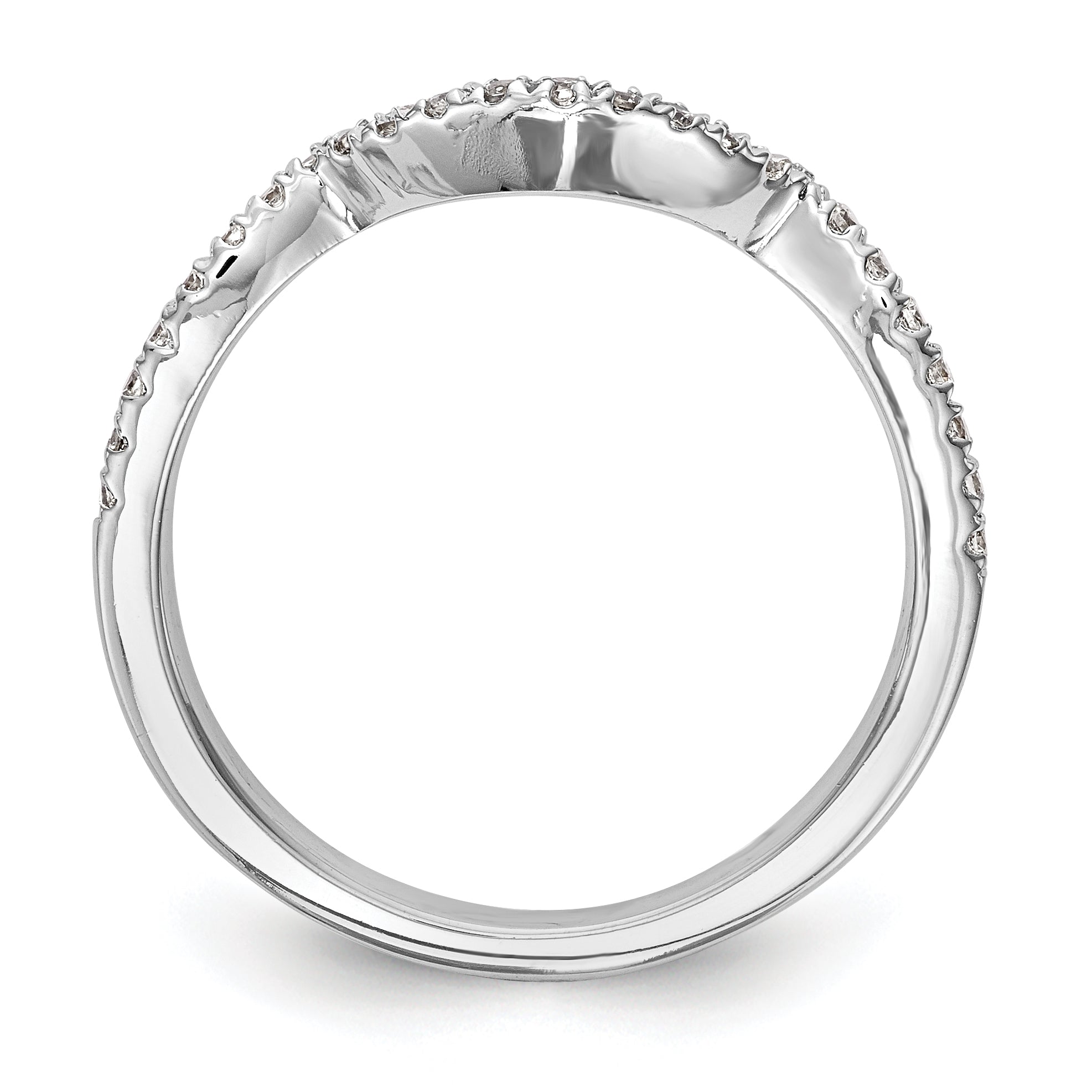 0.10ct. CZ Solid Real 14K White Gold Lab Grown SI1/SI2, G H I, Wedding Wedding Band Ring