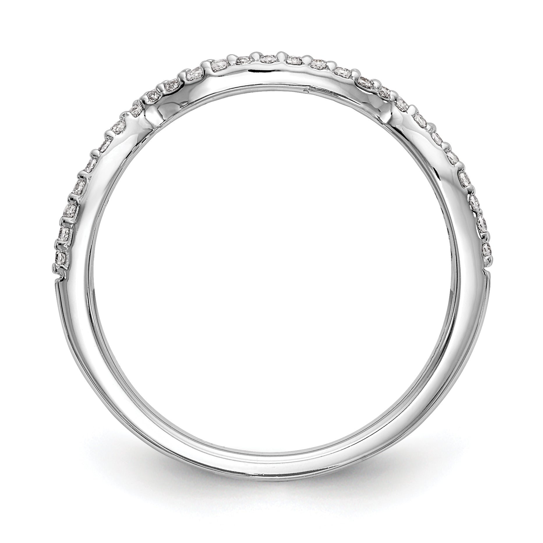 0.14ct. CZ Solid Real 14k White Gold Wedding Wedding Band Ring