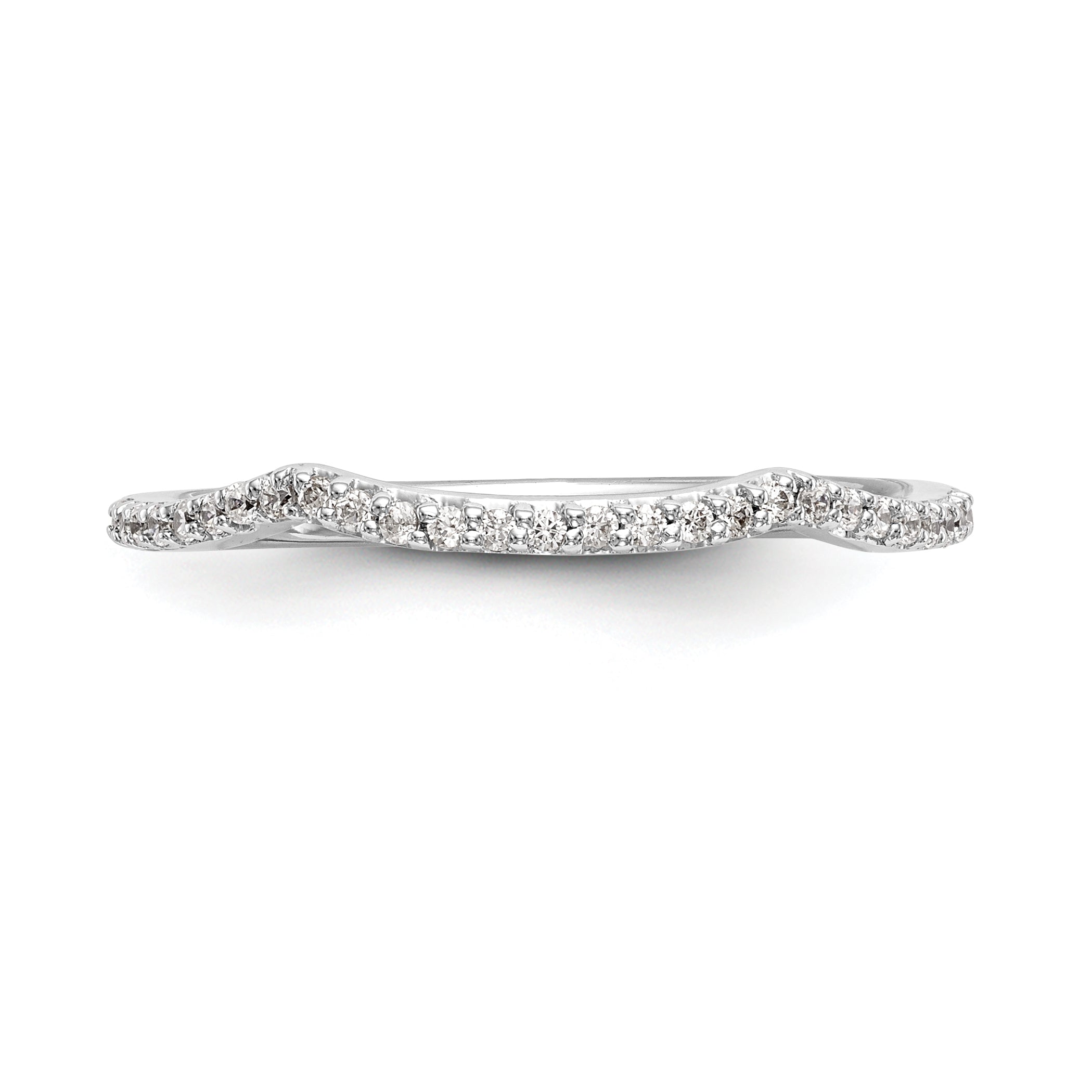 0.14ct. CZ Solid Real 14k White Gold Wedding Wedding Band Ring