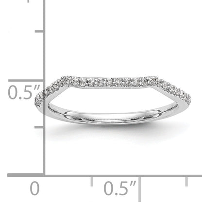 0.14ct. CZ Solid Real 14k White Gold Wedding Wedding Band Ring