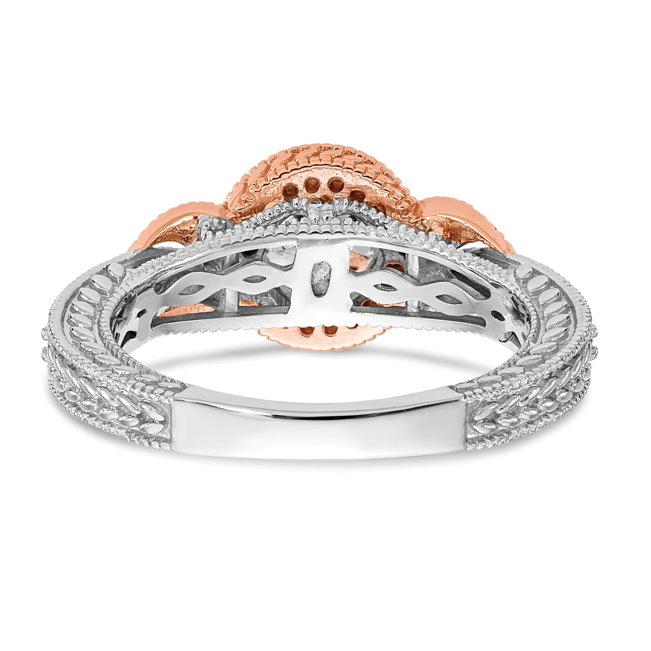 0.25ct. CZ Solid Real 14k TT Peg Set Criss-Cross Engagement Ring