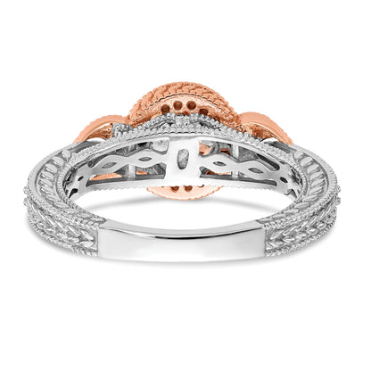 0.25ct. CZ Solid Real 14k TT Peg Set Criss-Cross Engagement Ring