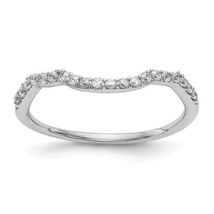 0.16ct. CZ Solid Real 14K White Gold Contoured Wedding Wedding Band Ring