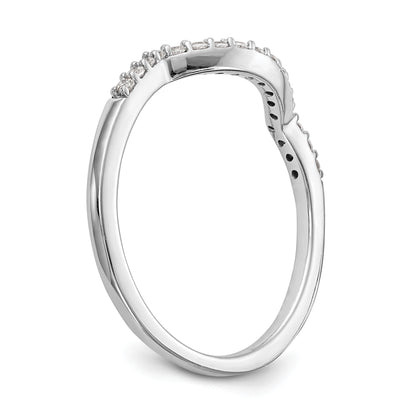 0.15ct. CZ Solid Real 14K White Gold Contoured Wedding Wedding Band Ring