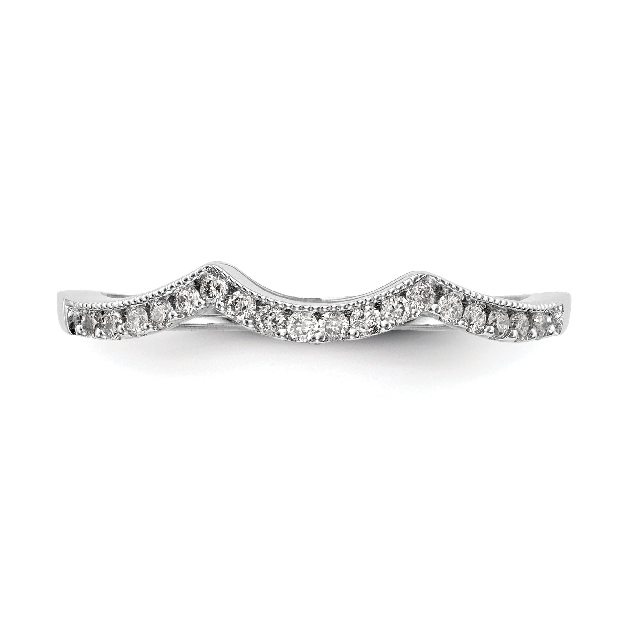 0.15ct. CZ Solid Real 14k White Gold Wedding Wedding Band Ring