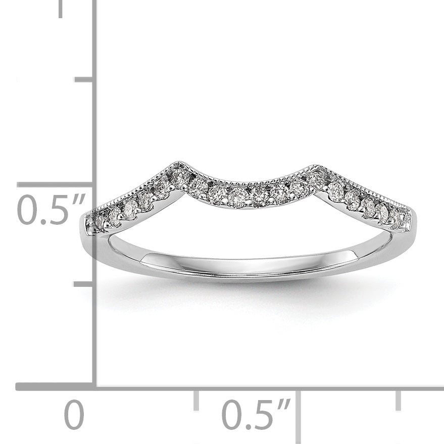 0.15ct. CZ Solid Real 14k White Gold Wedding Wedding Band Ring
