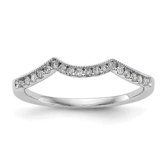 0.15ct. CZ Solid Real 14k White Gold Wedding Wedding Band Ring