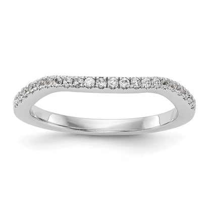 0.17ct. CZ Solid Real 14K White Gold Contoured Wedding Wedding Band Ring