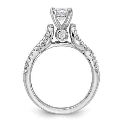 0.21ct. CZ Solid Real 14k White Gold Peg Set Infinity Engagement Ring