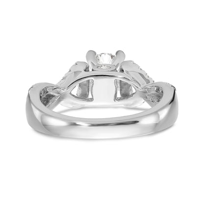 0.21ct. CZ Solid Real 14k White Gold Peg Set Infinity Engagement Ring