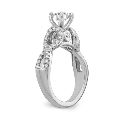 0.21ct. CZ Solid Real 14k White Gold Peg Set Infinity Engagement Ring