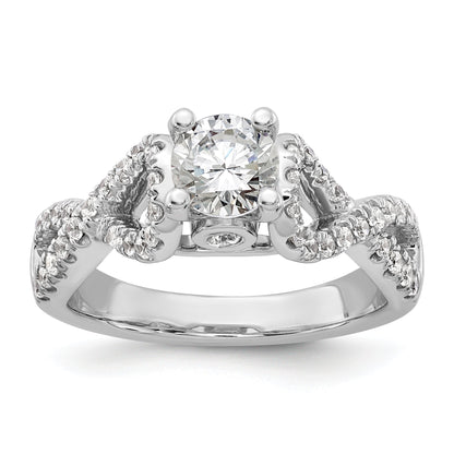 0.21ct. CZ Solid Real 14k White Gold Peg Set Infinity Engagement Ring