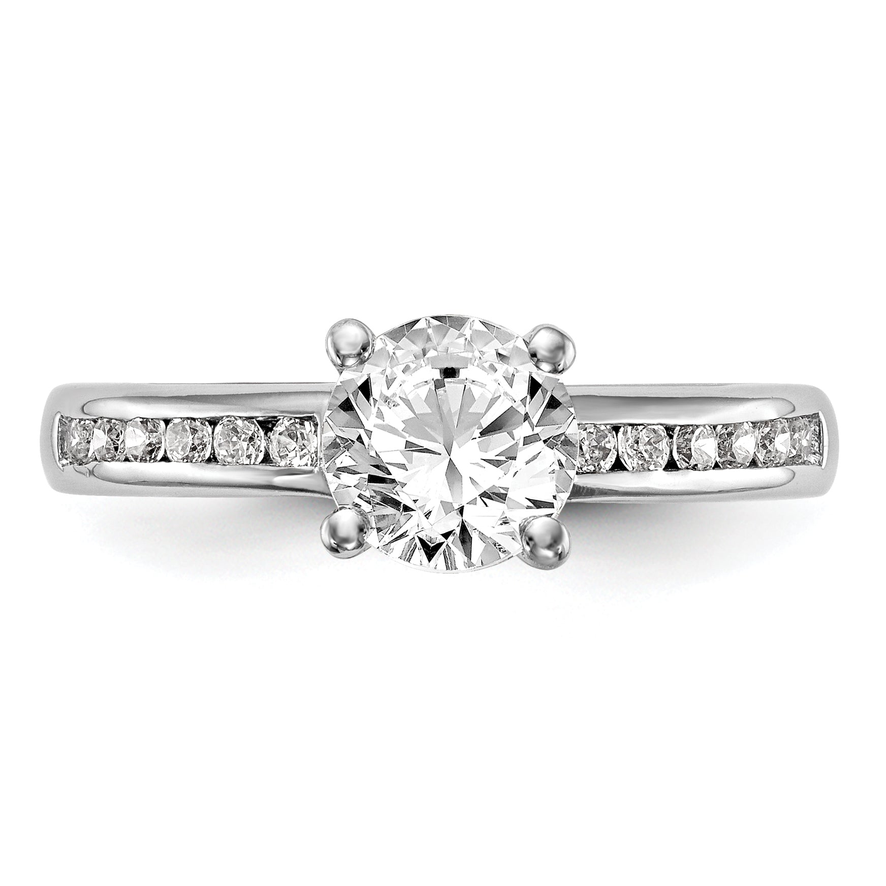 0.20ct. CZ Solid Real 14K White Gold Engagement Ring